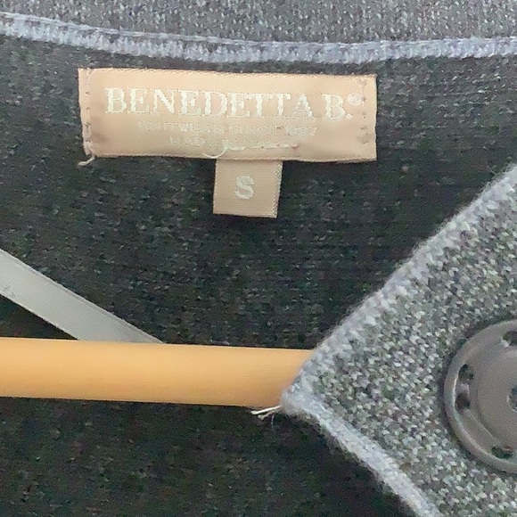 Benedetta B. Womens Cardigan Sweater Size Small Charcoal Gray Merino Wool Blend - Picture 6 of 8